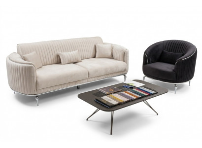 Sofagarnitur 3+1 Sitzer Set Modern Design Sofas Polster Couchen Textil Luxus