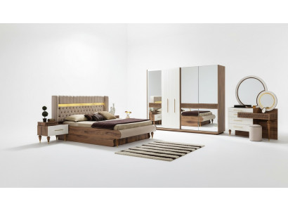 Schlofkummer Set 5 Stéck Design Luxus Bett Chesterfield Komplett Set