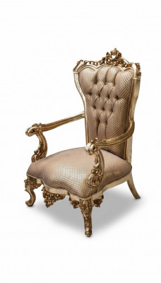 Fotell Wunnzëmmer Klassesch Design Fotell Gold Luxus Wunnzëmmer Textil