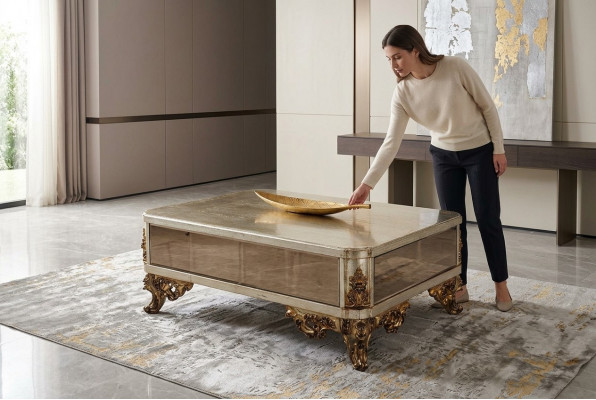 Kinnecke Couchtisch Dësch Groussant Dëscher Barock Rokoko Couchtischen
