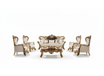 Luxus Sofasaz Barock Rokoko Sofa Set 3+3+1+1 Couchtisch