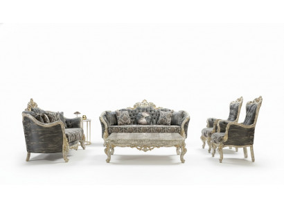 Klassesch Chesterfield Barock Canapé Wunnzëmmer Miwwele Komplett Set 5 Stécker