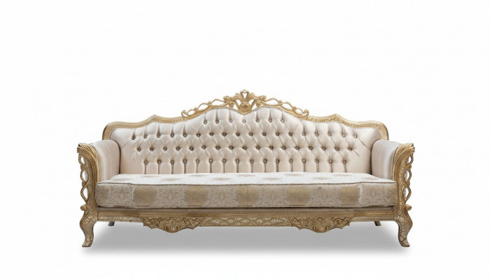 Sofa 3-Sëtzer Wunnzëmmer Couch Klassiker Design Luxus Sofa Textil Nei