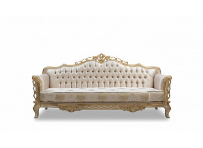 Sofa 3-Sëtzer Wunnzëmmer Couch Klassiker Design Luxus Sofa Textil Nei