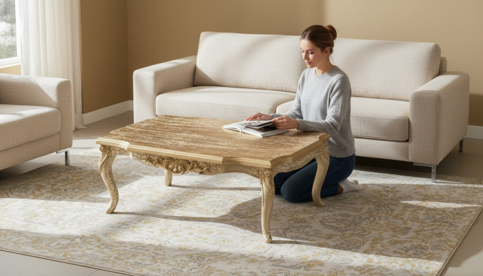 Kinnékleche Couchtisch Dësch 120x80 Dëscher Barock Rokoko Couchtischen