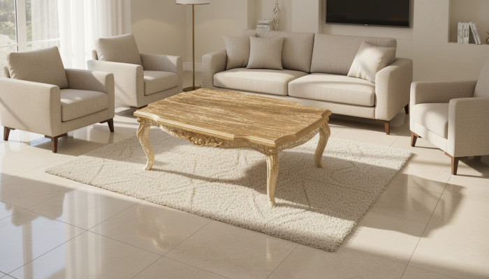 Kinnékleche Couchtisch Dësch 120x80 Dëscher Barock Rokoko Couchtischen