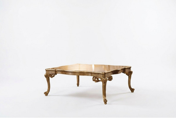 Barock Rokoko Gold Massivholz Dësch fir d'Wunnzëmmer