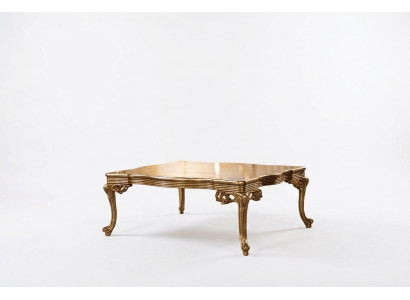 Barock Rokoko Gold Massivholz Dësch fir d'Wunnzëmmer