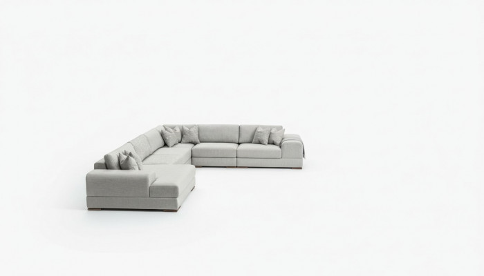 Ecksofa U-Form Wunnzëmmer Miwwelen Modern Designer Stoffssofa Sofa Textile