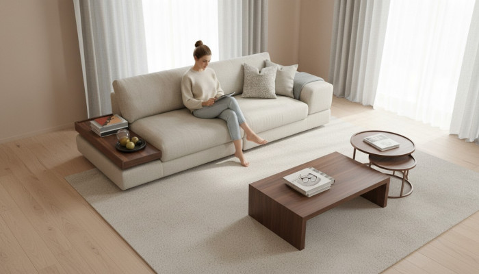 Sofa Canapé Luxus Wunnzëmmer Design 260cm Grouss Canapéen 3 Sëtzer Gro Nei