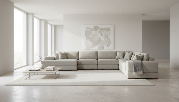 Eckcouch U-Form Wunnzëmmer Couch Sofa Design Modern Miwwelen 150x425x320