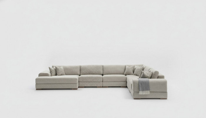 Eckcouch U-Form Wunnzëmmer Couch Sofa Design Modern Miwwelen 150x425x320