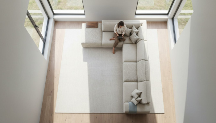 Sofa italienesche Stil Miwwelen Ecksofa Eckcouch Wunnlandschaft Eckgarnitur