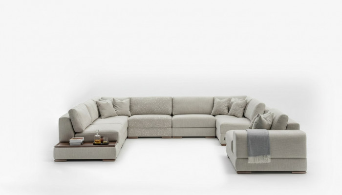 Ecksplang U Form Wunnzëmmer Luxus Canapéën Design Canapé Couch Wunnlandschaft