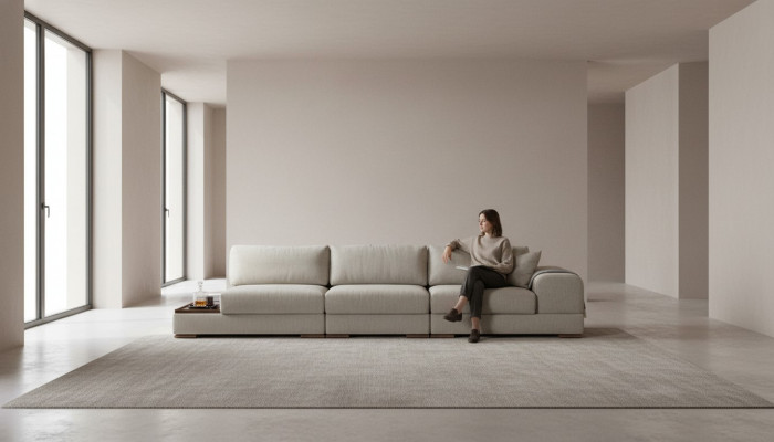 Sofa Canapé Polstersëtz Miwwelen Canapéen Design Grouss XXL 5 Sëtzplazen 350cm Canapéen