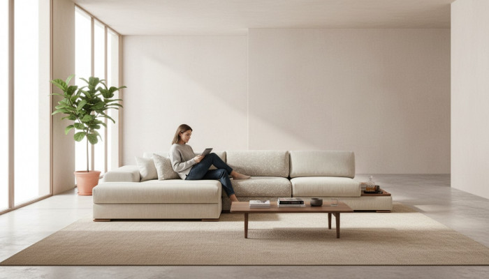 Ecksofa Sofa Canapé L-Form Luxus Wunnzëmmer Modern Design Miwwelen Textil