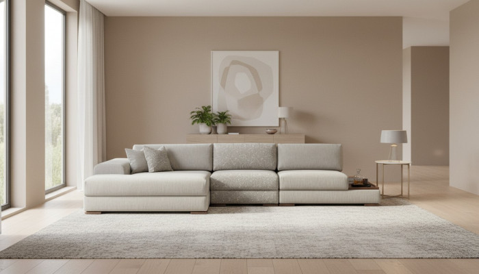 Ecksofa Sofa Canapé L-Form Luxus Wunnzëmmer Modern Design Miwwelen Textil