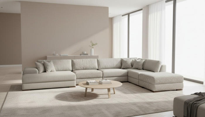 Eckcouch Wohnlandschaft Stoff Grouss Couch Sofa U Form Polstersofa 150x425x290