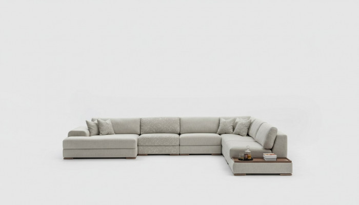 Sofa Canapé Wunnzëmmer Ecksofa Modern Design Miwwel U-Form Stoffcanapé
