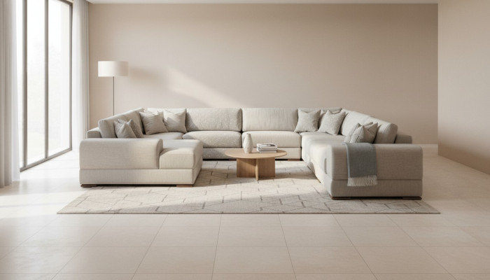 Sofa Couch Design Luxus Wunnzëmmer Ecksofa Miwwelen U Form Wunnlandschaft