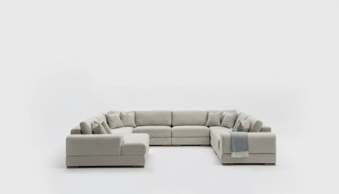 Sofa Couch Design Luxus Wunnzëmmer Ecksofa Miwwelen U Form Wunnlandschaft