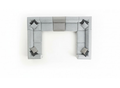 Ecksofa U-Form Wunnzëmmer Modernen Design Grouss Gro Sofa Couch Nei