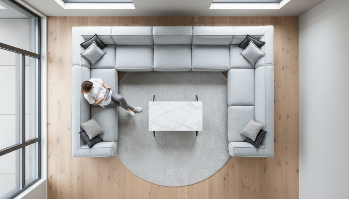 Sofaen U-Form Polstersofa Modern Wunnzëmmer Sofa Canapé Design Textil