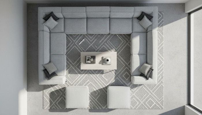 Sofaen U-Form Polstersofa Modern Wunnzëmmer Sofa Canapé Design Textil