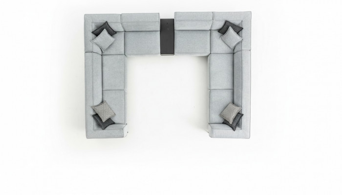 Canapé an U-Form Mëbel Wunnzëmmer Luxus Modern Grouss Canapé Couch Wohnlandschaft