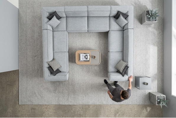 Ecksofa am Wunnzëmmer U-Form Luxus Modernen Design Grooß Sofa Wunnlandschaft
