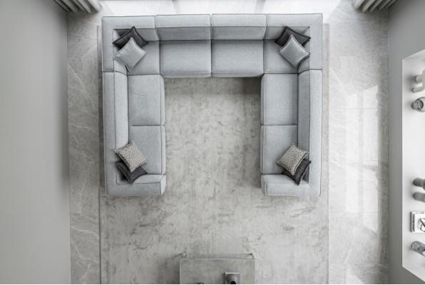 Ecksofa am Wunnzëmmer U-Form Luxus Modernen Design Grooß Sofa Wunnlandschaft