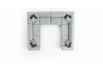 Ecksofa am Wunnzëmmer U-Form Luxus Modernen Design Grooß Sofa Wunnlandschaft