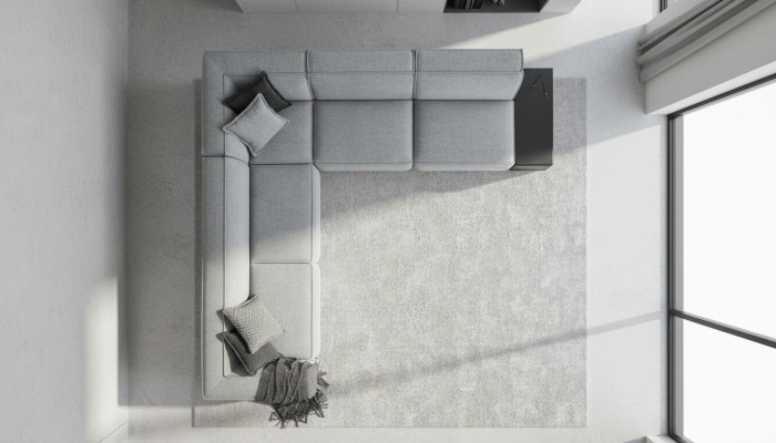 Ecksofa L Form Sofa Couch Stoff Textil Luxus Wunnzëmmer Miwwelen Eckcouch