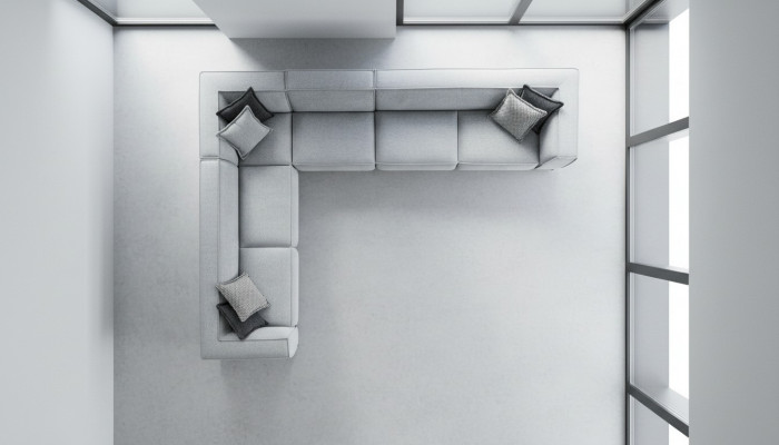 Ecksofa L-Form Couch Wunnzëmmer Design 400x310 Sofa Stoff Textil