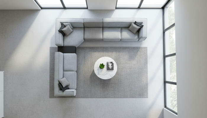 Ecksofa Textil Modern Design Polster Sofa 430x375cm Canapé L Form Canapëen