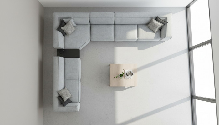 Sofa L Form Couch Polster Wunnzëmmer Modernen Design Ecksofa Textil Sofen