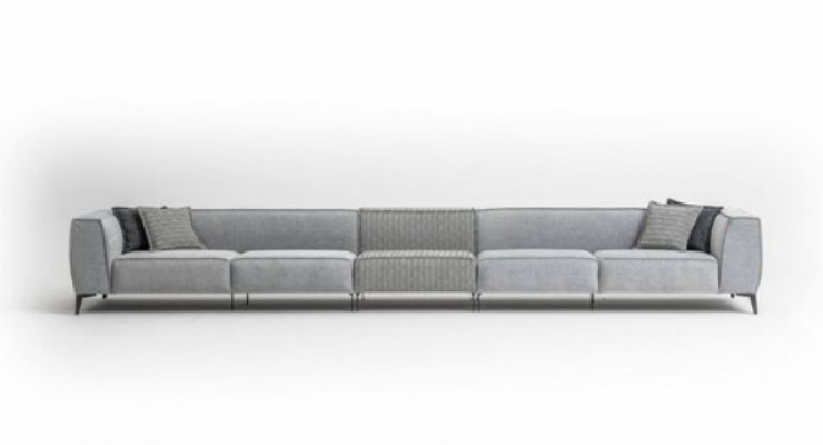 grouss Sofa Canapé 8 Sëtz Italienesch XXL Canapéen Sofaen Miwwelen Textil