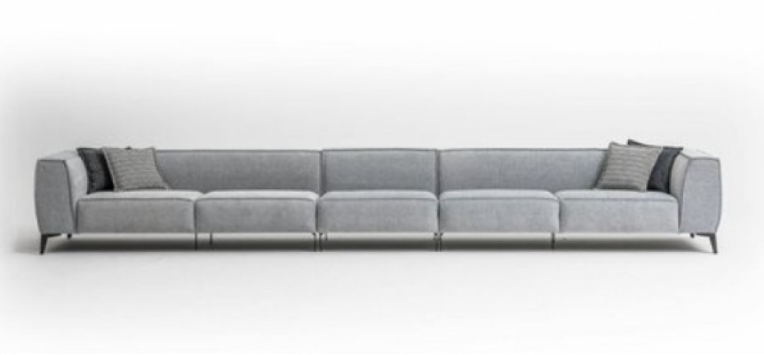 Italienesch Miwwelen grouss Sofa Canapé 8 Sëtzer Italienesch XXL Canapéen Sofae Textil