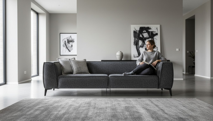 Canapé Canapé Miwwelen Wunnzëmmer Polstercanapé 3 Sëtz Plaz Stil Modern 240cm