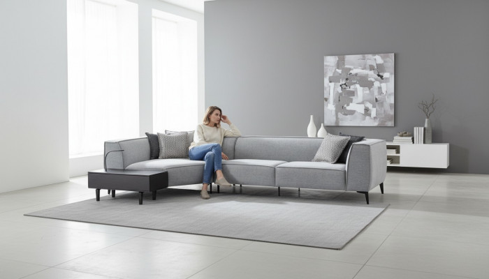 Ecksofa L Form Polster Sofa Wunnzëmmer Stil Miwwelen Couchen Couch 340x165