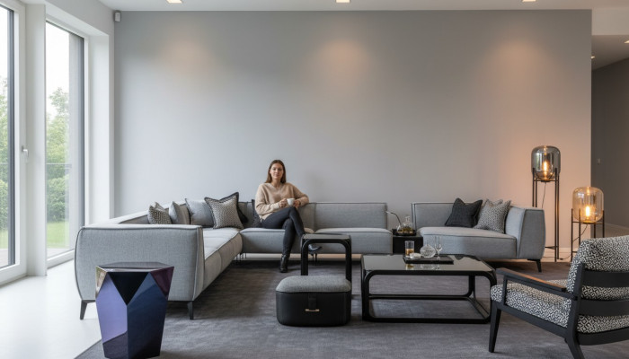 Ecksofa U-Form Wunnzëmmer Gepolsterte Sofas Couch Miwwelen Stil Sofa Couches