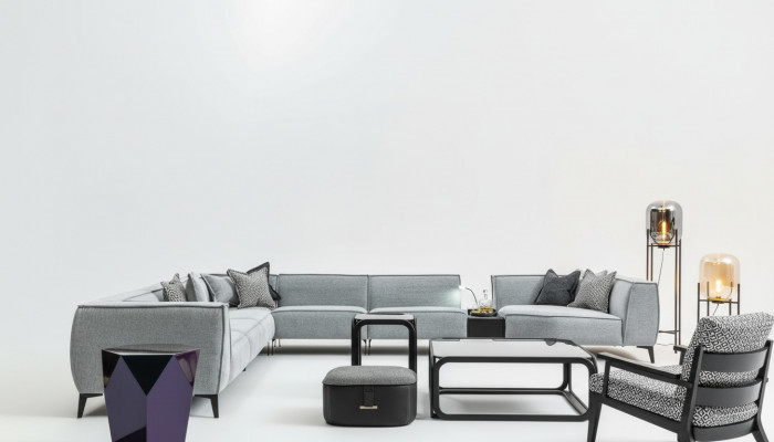 Ecksofa U-Form Wunnzëmmer Gepolsterte Sofas Couch Miwwelen Stil Sofa Couches