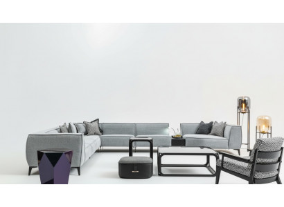 Ecksofa U-Form Wunnzëmmer Gepolsterte Sofas Couch Miwwelen Stil Sofa Couches