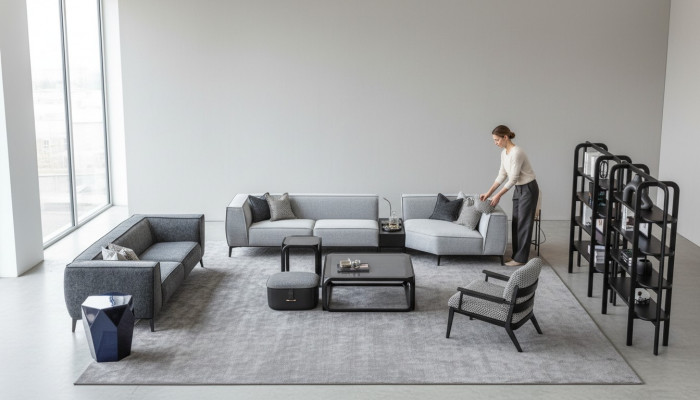 Sofagarnitur XXL Couch Textil Grouss Sofa 5+3+1 Sëtz Polster Stoffer Sofaen