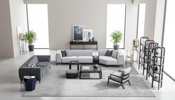 Sofagarnitur XXL Couch Textil Grouss Sofa 5+3+1 Sëtz Polster Stoffer Sofaen