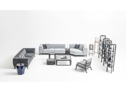 Sofagarnitur XXL Couch Textil Grouss Sofa 5+3+1 Sëtz Polster Stoffer Sofaen