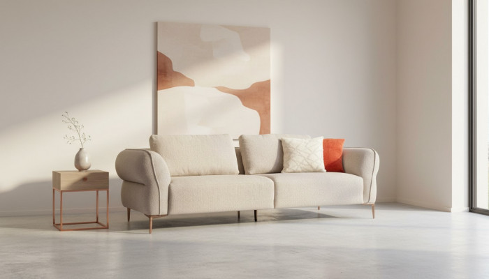 Sofa Beige Wunnzëmmer Sofaen Couch Design Modernen Stil Couchen
