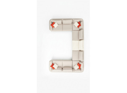 Eckcouch U-Form Luxus Wunnzëmmer Béisch Polstersofa Modern Stil Nei