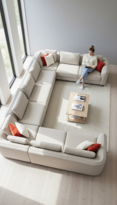 Sofa U-Form Luxus Wunnzëmmer Ecksofa Beige Polstersofa Design Modern Stil