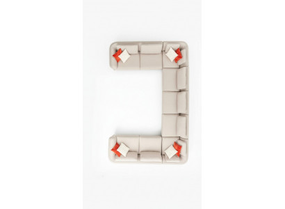 Sofa U-Form Luxus Wunnzëmmer Ecksofa Beige Polstersofa Design Modern Stil